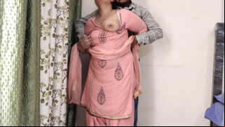 Desi Beauty Village Wife with Hubby he pressing boobs hard Video